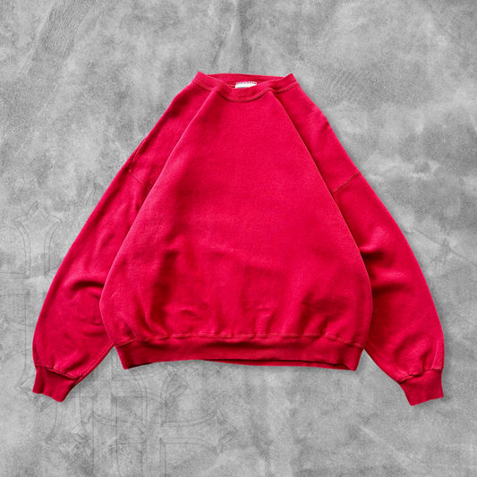 Faded Red Blank Sweatshirt 1990s (XL)