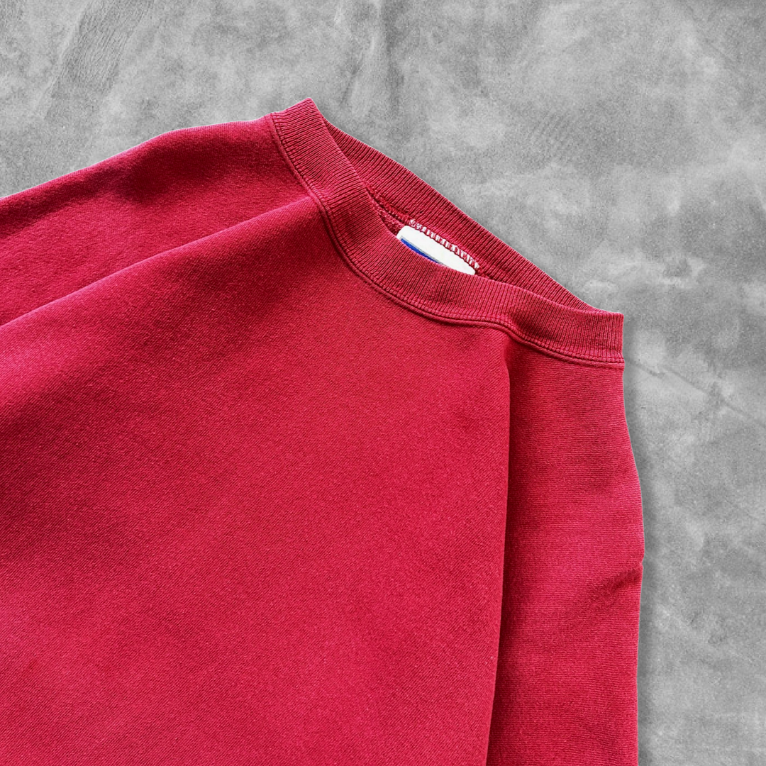 Faded Red Blank Sweatshirt 1990s (XL)