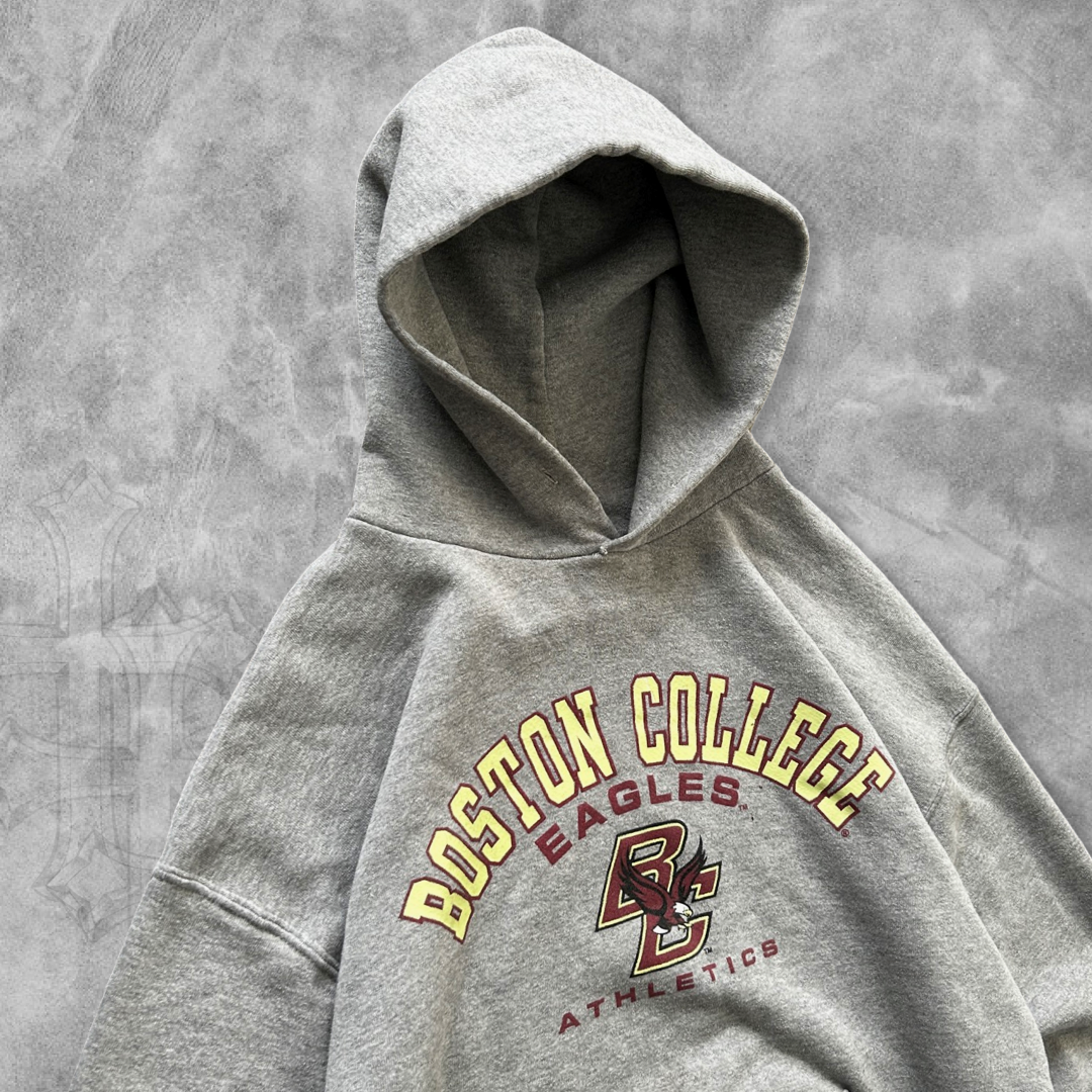 Grey Boston College Russell Hoodie 1990s (XL)