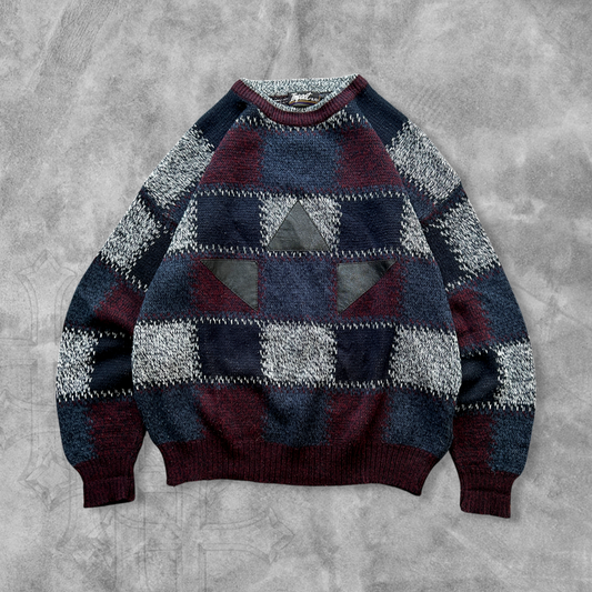 Multi Color Pattern Sweater 1990s (XL)