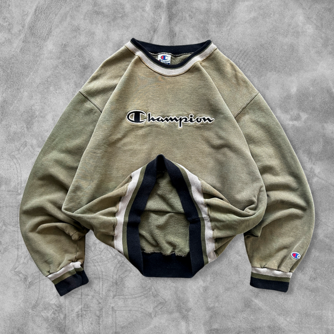 Faded Sage Green Champion Sweatshirt 1990s (L)