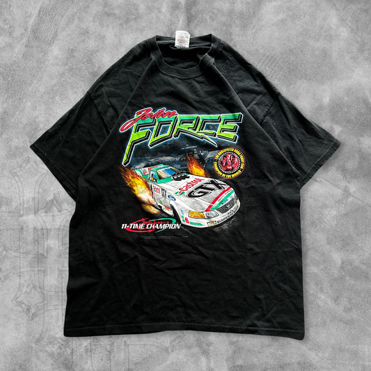 Black John Force Racing Shirt 2000s (XXL)