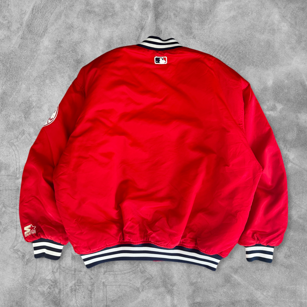 Red Starter Yankees Puffer Snap Jacket 1990s (XL)