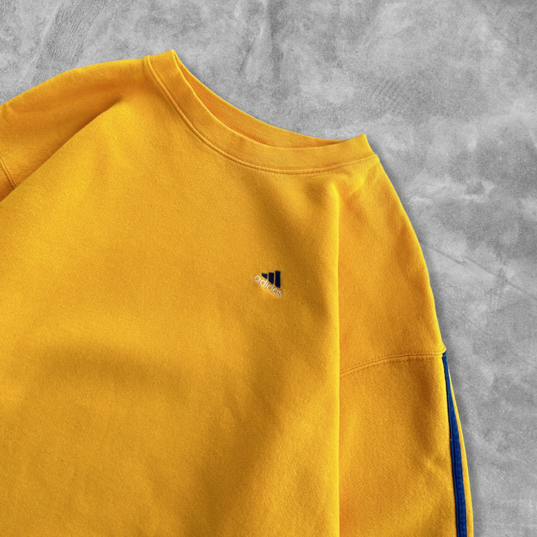 Yellow Adidas Sweatshirt 2000s (XL)
