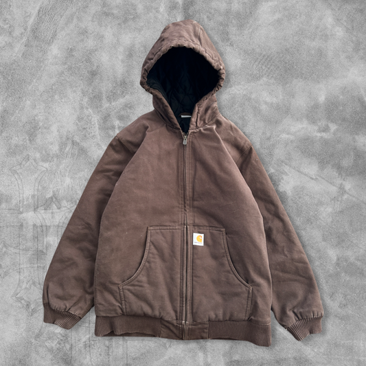 Mocha Brown Carhartt Hooded Jacket 2000s (S)