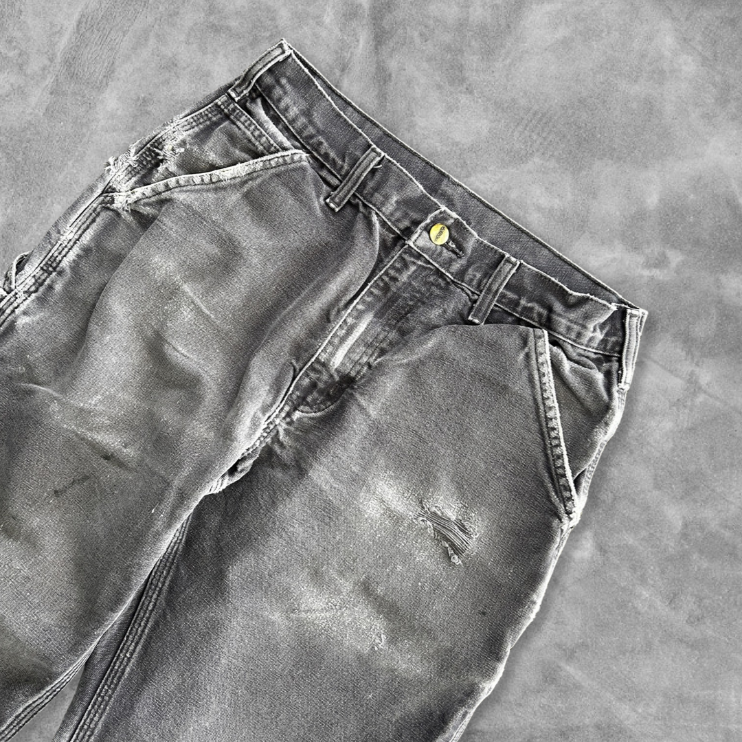 Faded Distressed Grey Carhartt Carpenter Pants 1990s (30x30)