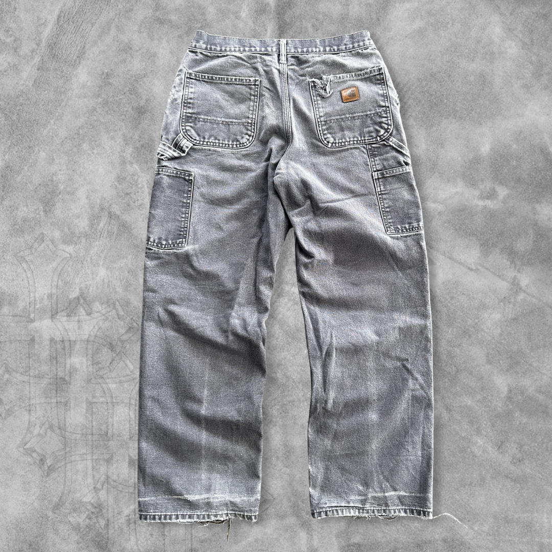 Faded Distressed Grey Carhartt Carpenter Pants 1990s (30x30)