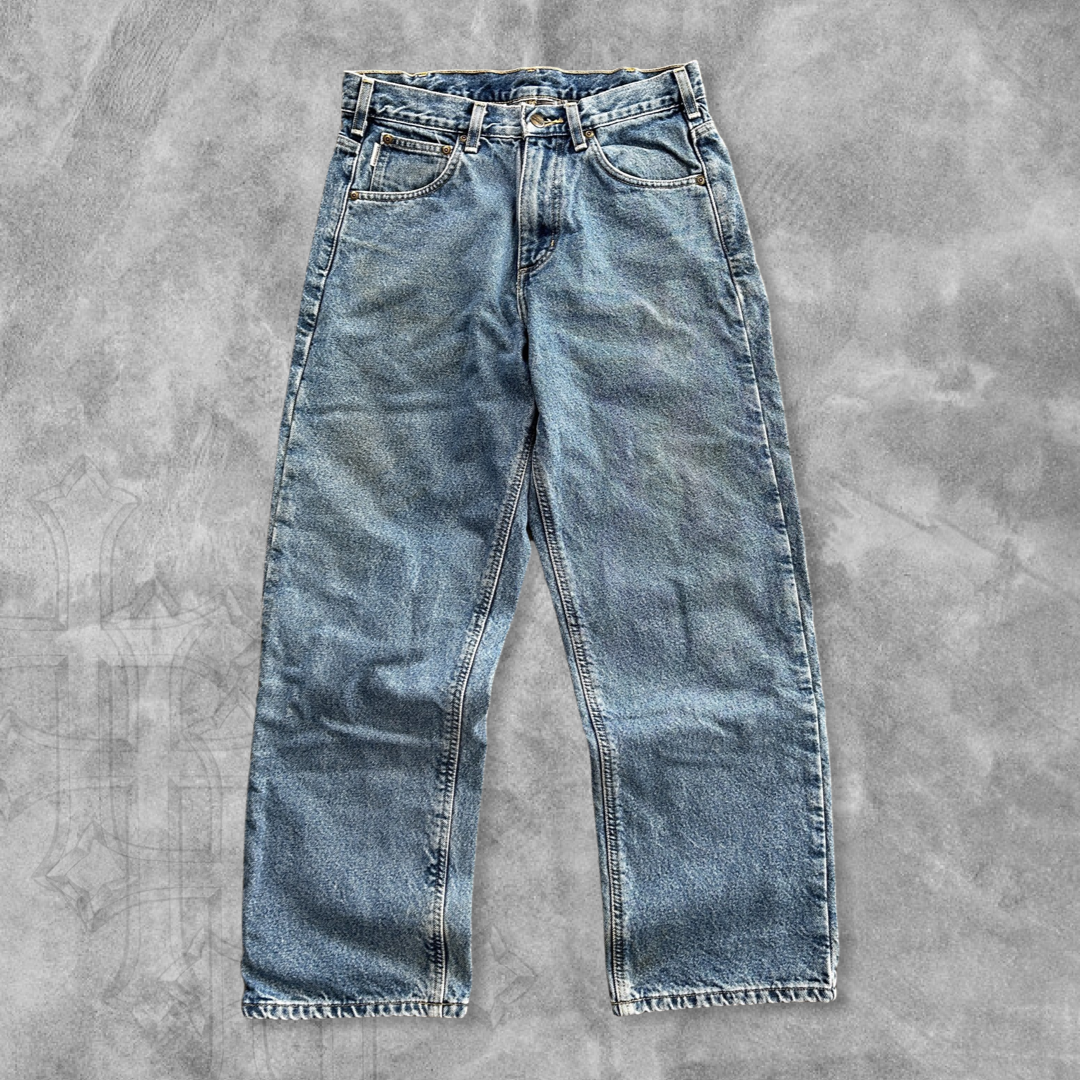 Faded Denim Flannel Lined Carhartt Jeans 1990s (32x30)
