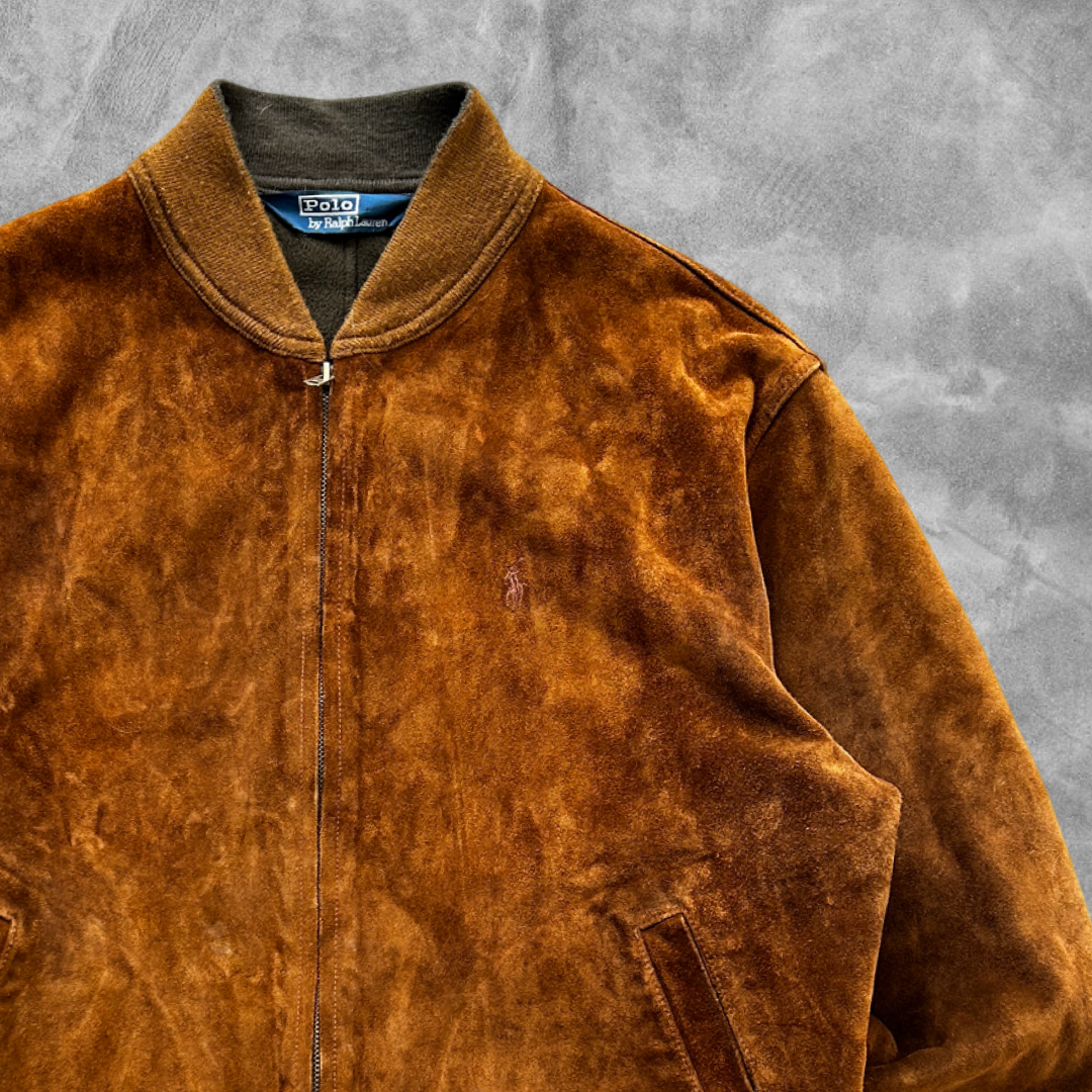 Polo Ralph Lauren Suede Leather Jacket 1990s (L)