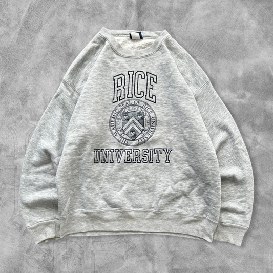 Grey Rice University Sweatshirt 1990s (M)