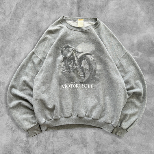 Grey Road Hog Motorcycle Sweatshirt 1990s (XL)
