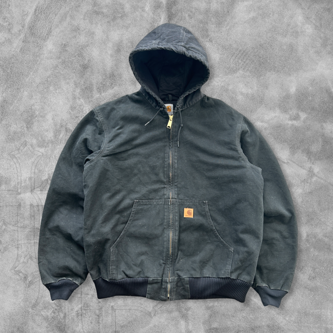 Black Carhartt Hooded Work Jacket 2000s (XL)