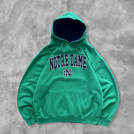 Irish Green Notre Dame Hoodie Y2K 2000s (XL)