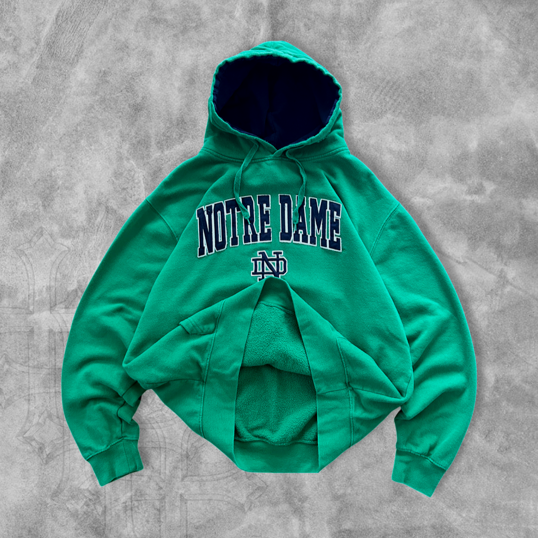 Irish Green Notre Dame Hoodie Y2K 2000s (XL)