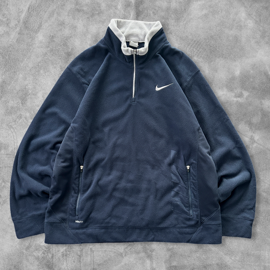 Navy Nike Fleece Pullover Y2K 2000s (XL/XXL)