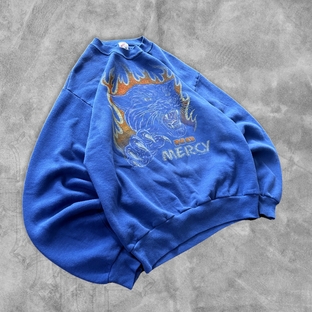 Ocean Blue Panther No Mercy Sweatshirt 1990s (S)