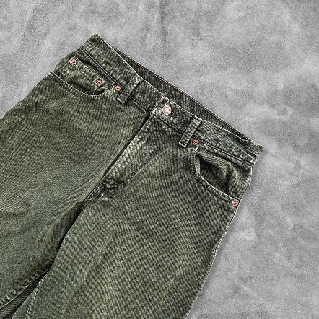 Faded Moss Green Levi’s 550 Jeans 1990s (30x30)