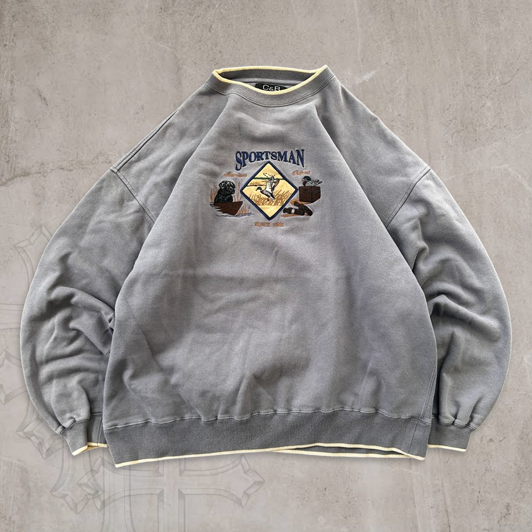 Steel Grey Sportsman Sweatshirt 1990s (XXL)