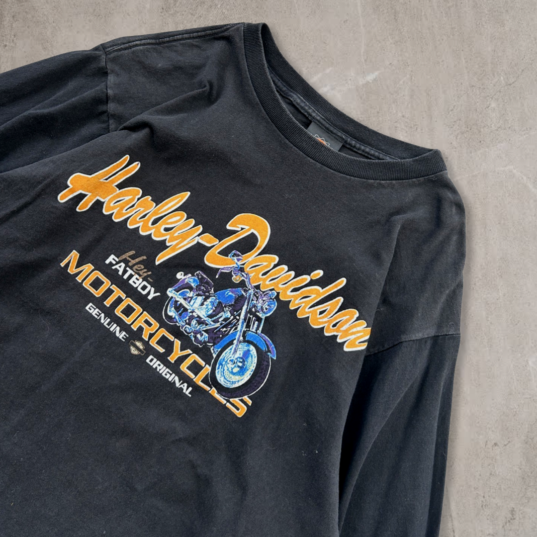 Black Harley Davidson Long Sleeve Shirt 2000s (L)