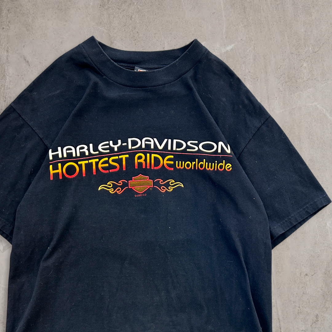 Black Harley Davidson Flame Shirt 2000 (L)