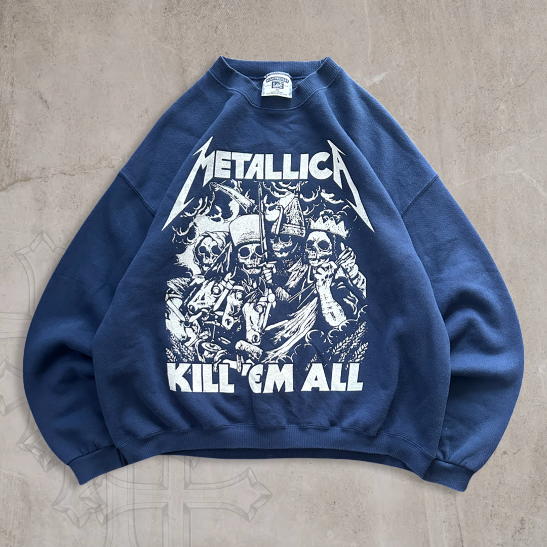 Navy Metallica Kill ‘Em All Sweatshirt 1990s (L)