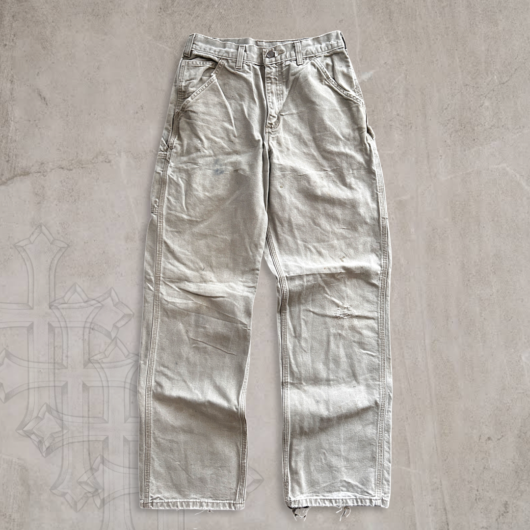 Distressed Tan Carhartt Carpenter Pants 1990s (29x31)