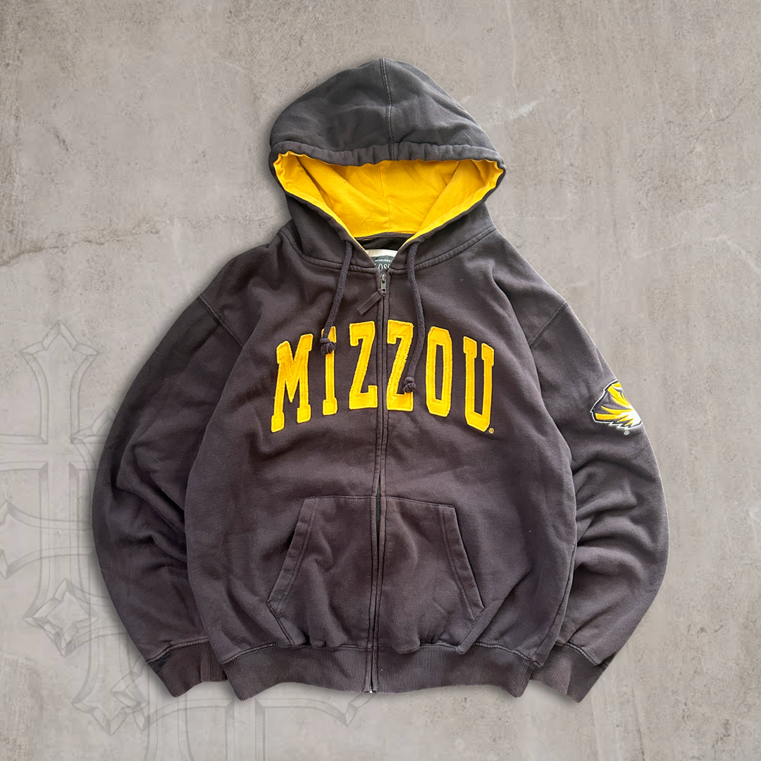Black Mizzou Hooded Jacket Y2K 2000s (L)