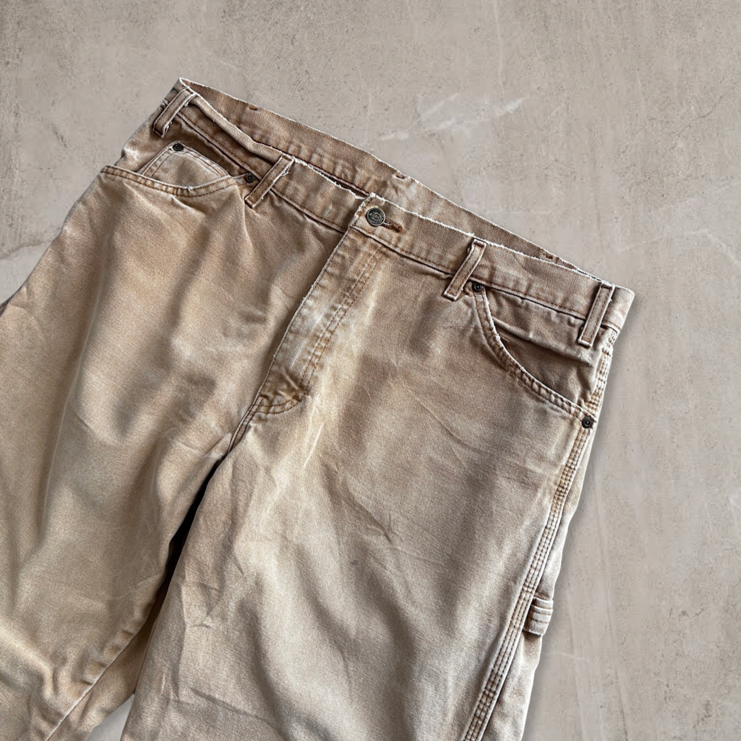 Faded Distressed Tan Dickies Carpenter Pants 1990s (36x30)