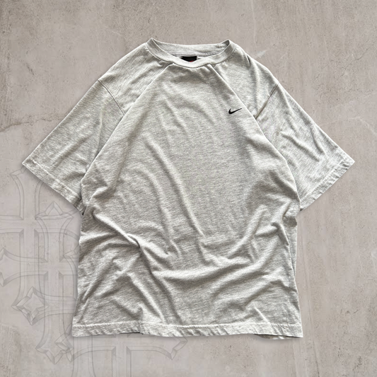 Grey Nike Essential Swoosh Shirt 1990s (M)