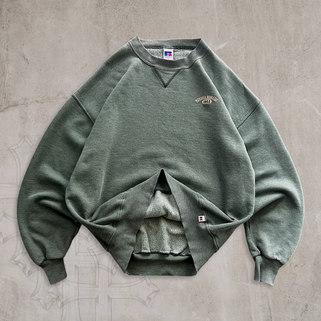 Sea Green Russell Athletic Sweatshirt 1990s (XL)