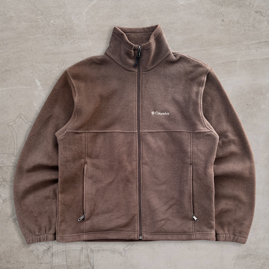 Mocha Brown Columbia Fleece Jacket Y2K 2000s (M)