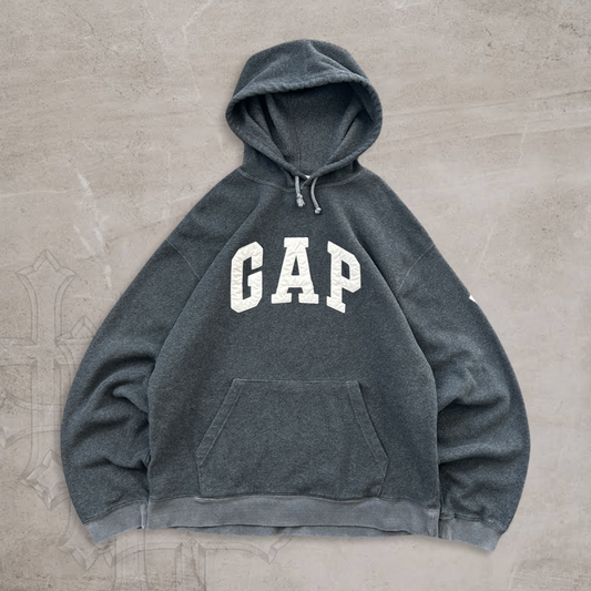 Grey Gap Fleece Hoodie 1990s (L)